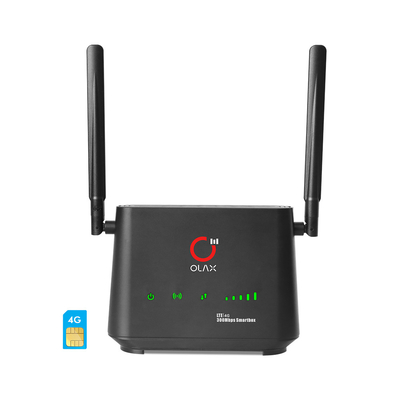 নিরাপত্তা ক্যামেরার জন্য LTE CAT4 আনলক ওয়্যারলেস 4g ওয়াইফাই রাউটার 2000mah 300mbps 4 LAN